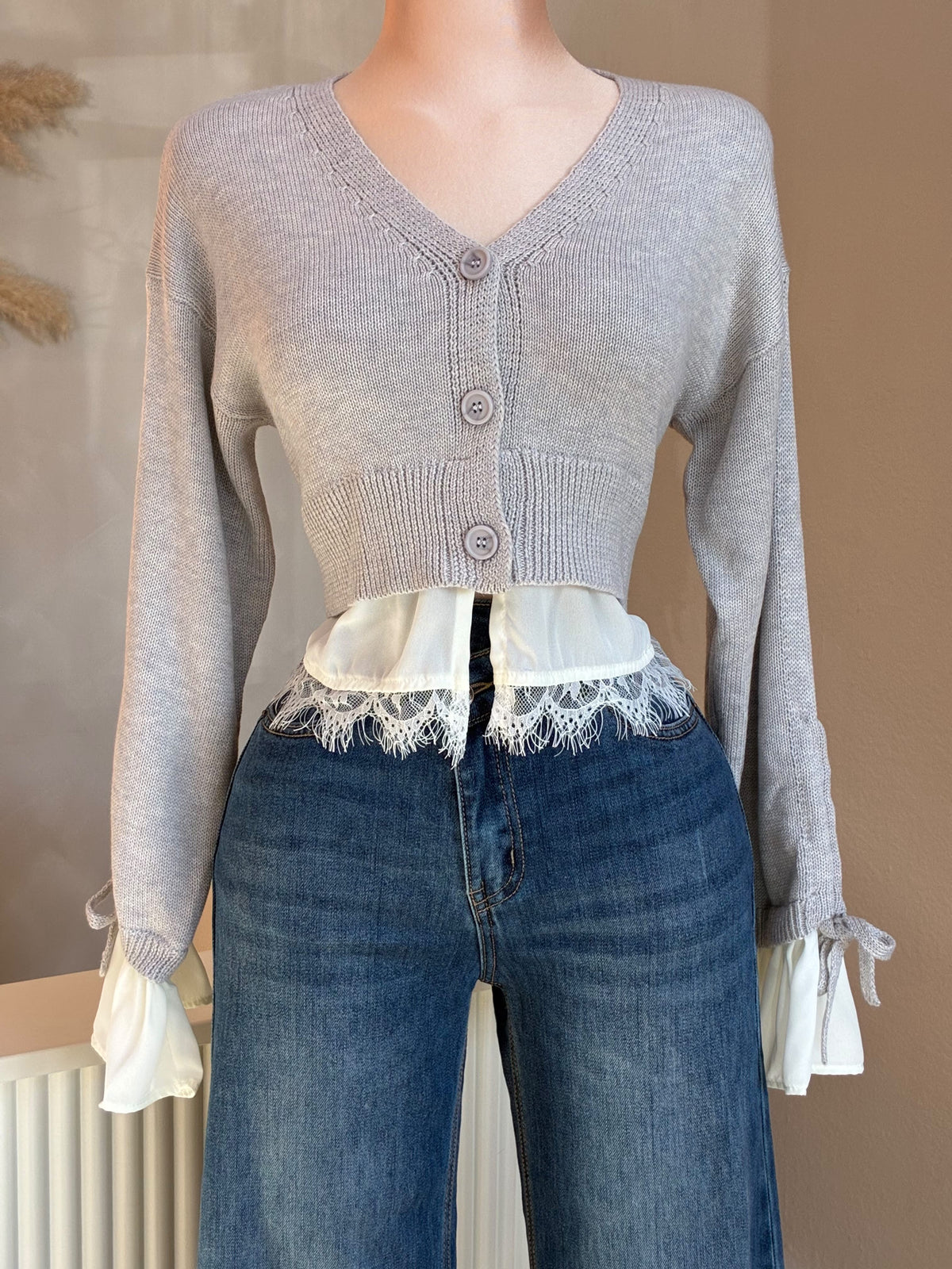 Cardigan button up with lace