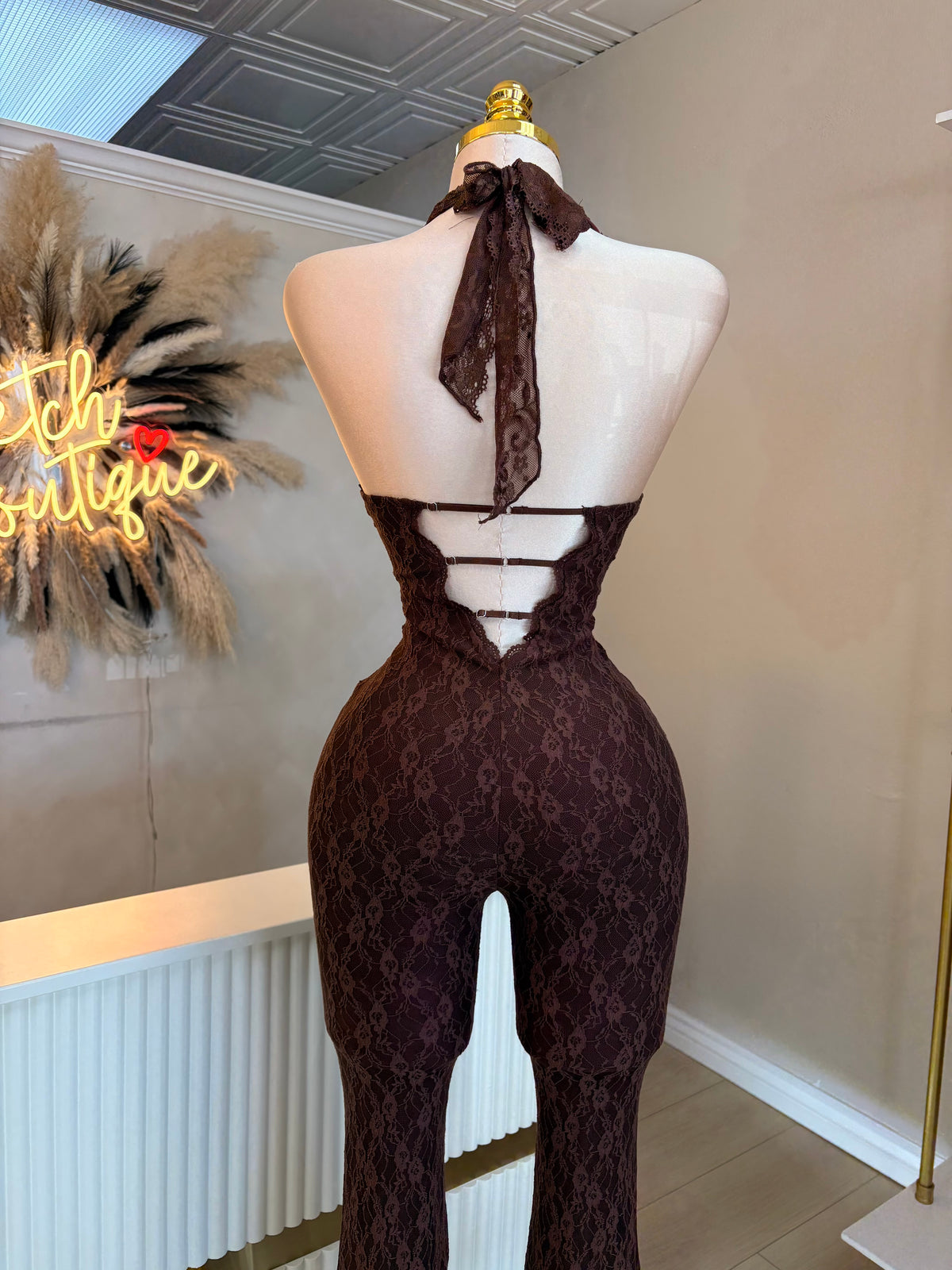 Lace flare jumpsuit