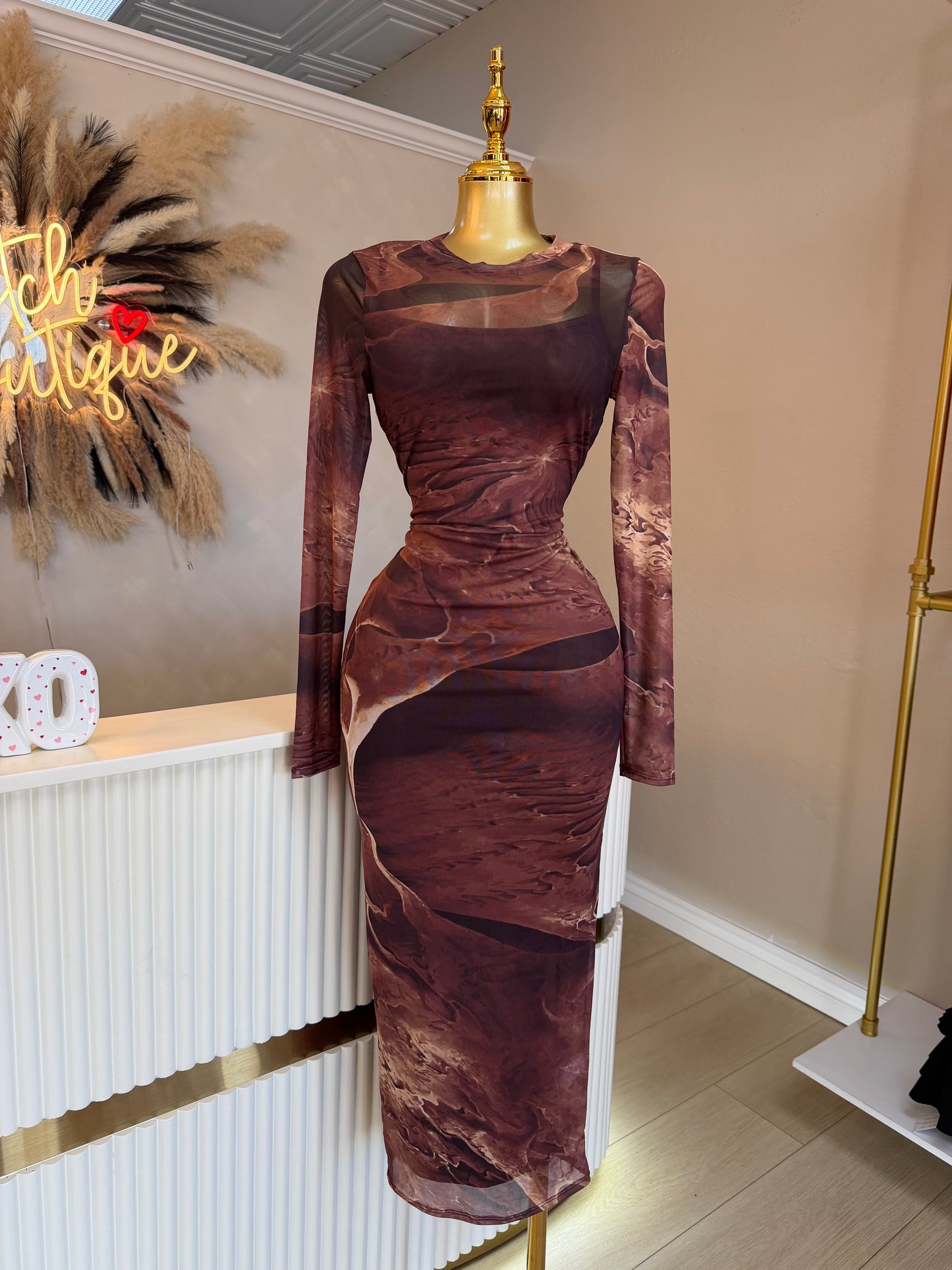 Earth tones midi dress