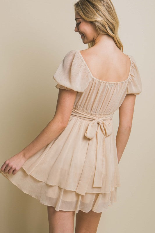 Beige flowy dress
