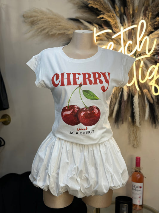 Cherry white top