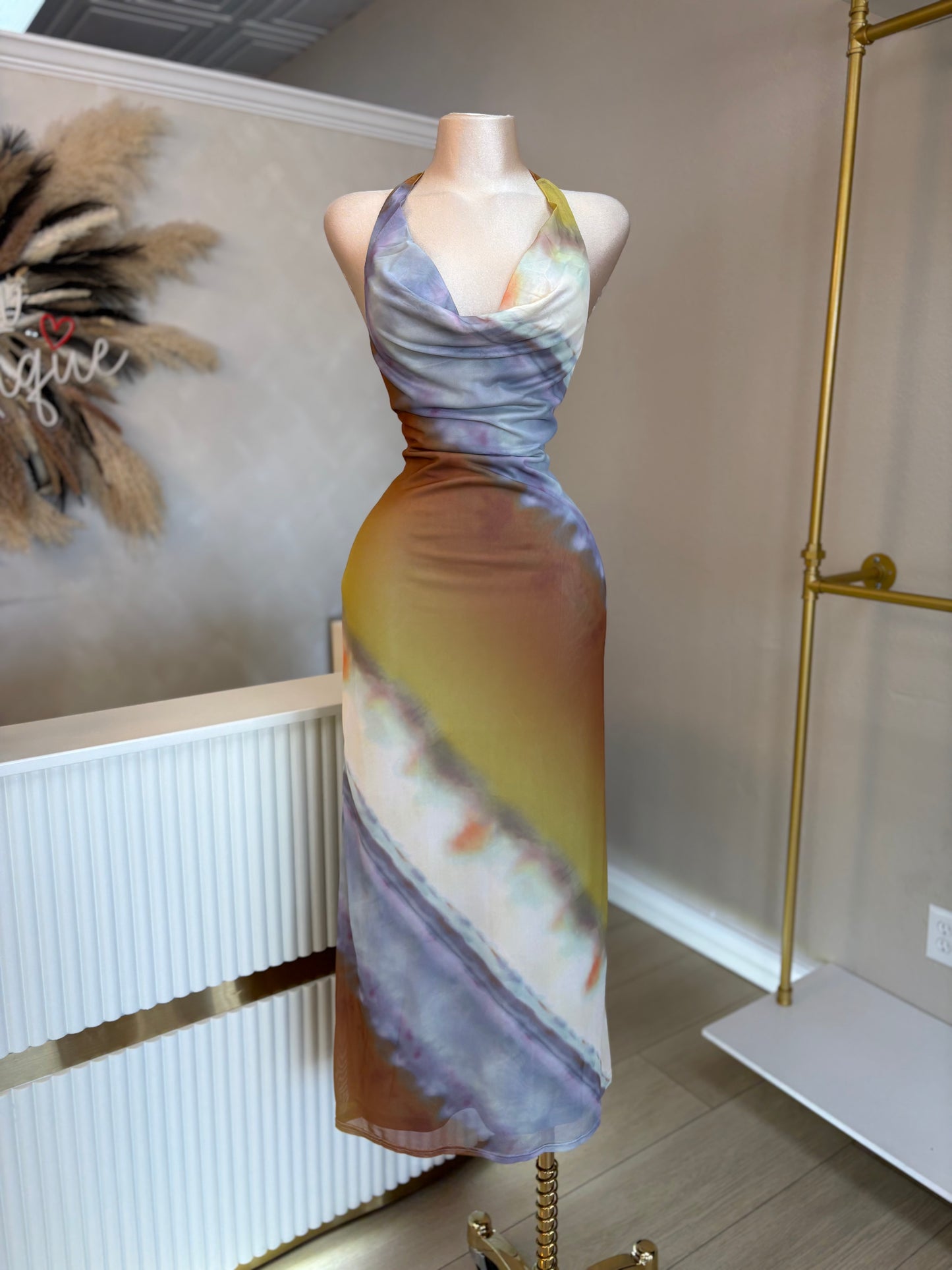 Spring sunset maxi dress