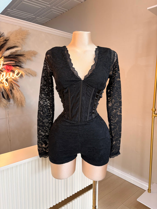 Lace corset romper