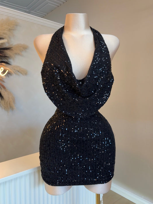 New year sequin dress (black)