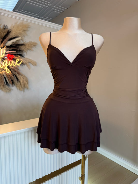 Coffee Flowy dress
