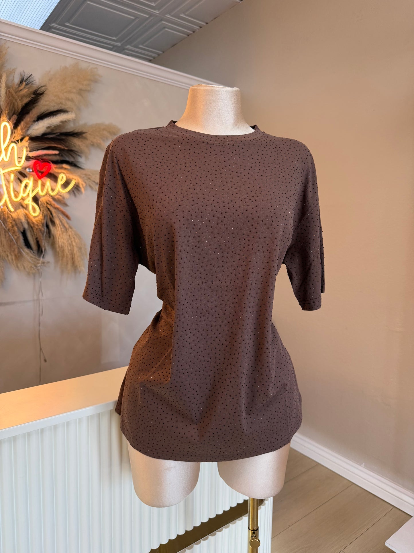 Oversized rhinestone tee (4 colors)