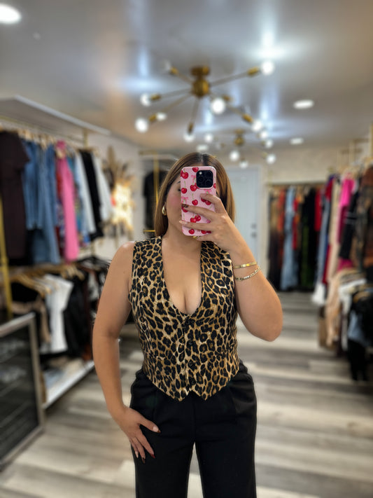 Cheetah print vest