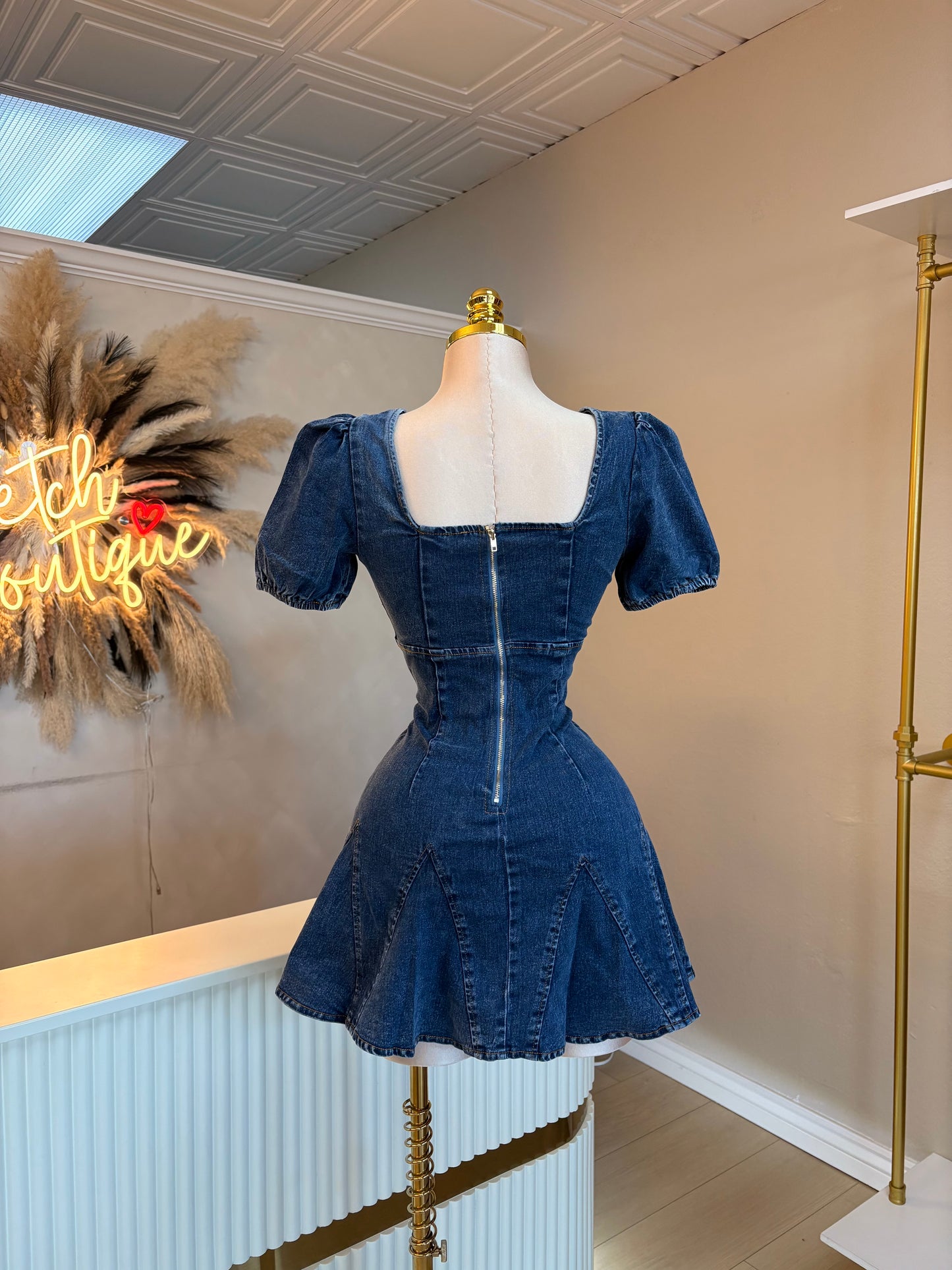 Denim flowy dress