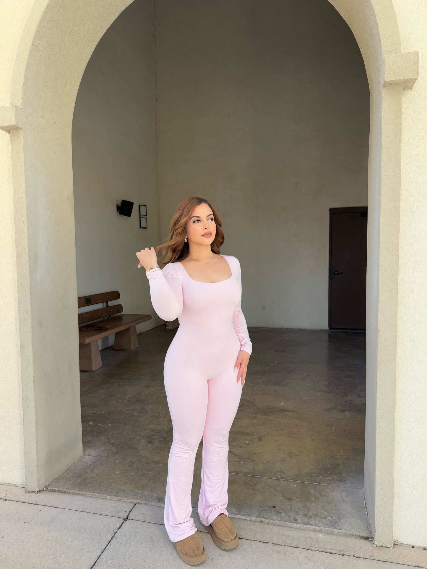 Pink double layered jumpsuit