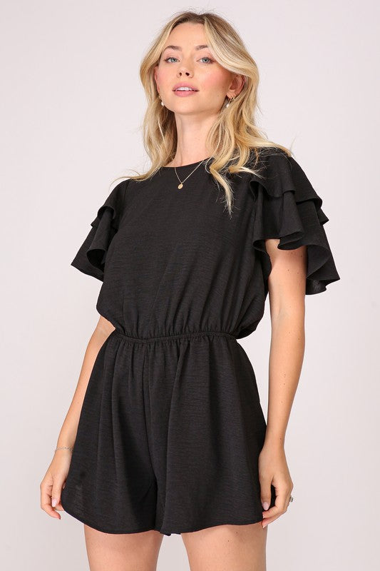 Black casual romper