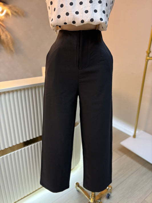 Black straight cut pants