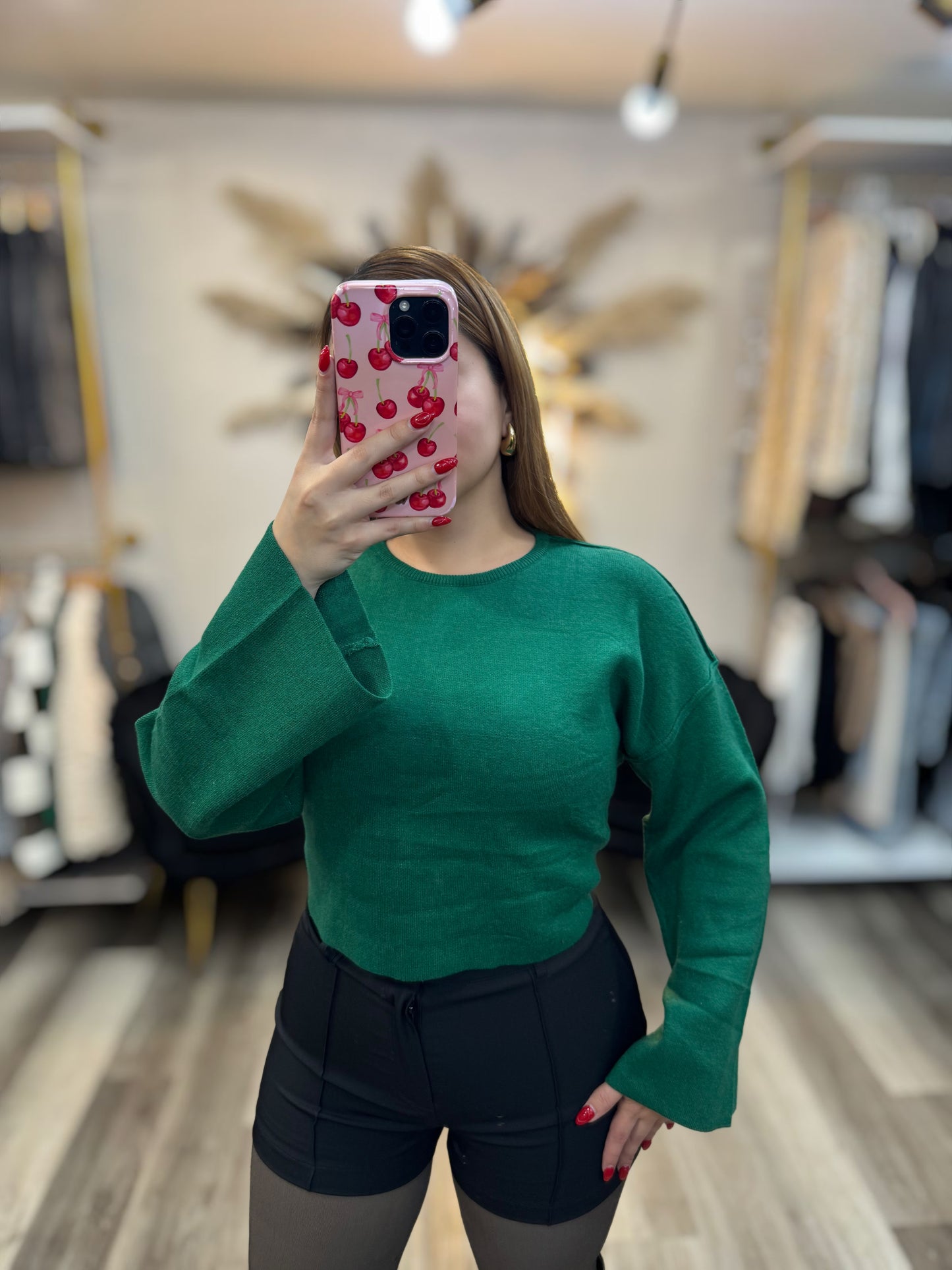 Hunter green knitted sweater