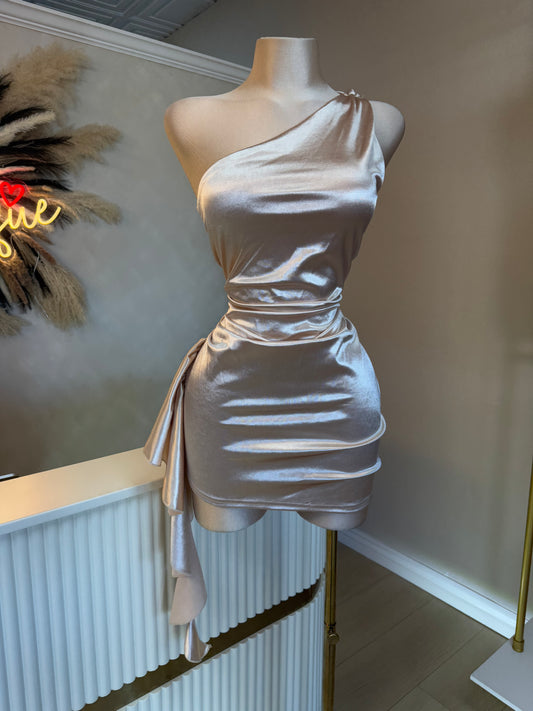New beginnings satin dress