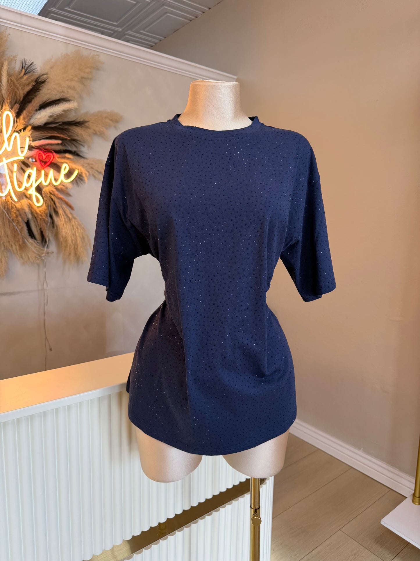 Oversized rhinestone tee (4 colors)