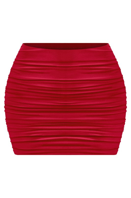 Ruched skirt (red)