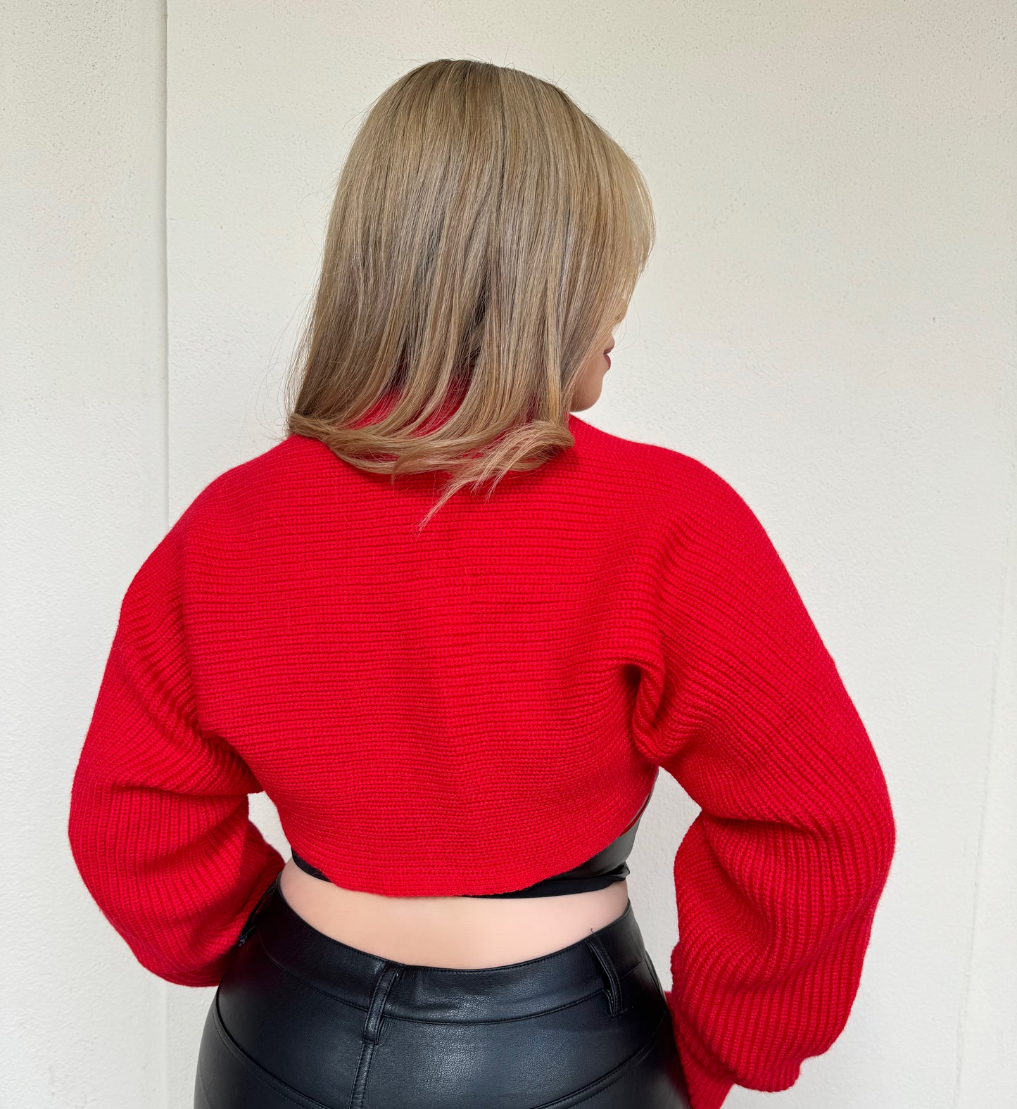 Cherry red knitted bolero