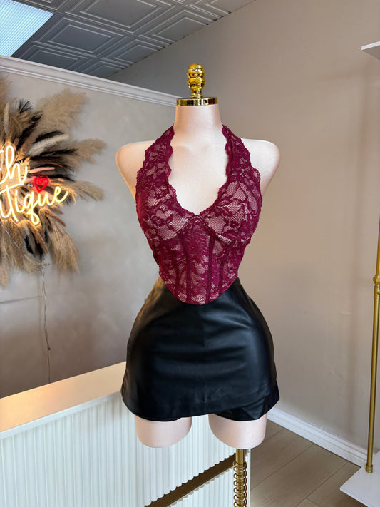 Lace halter corset top (2 colors)