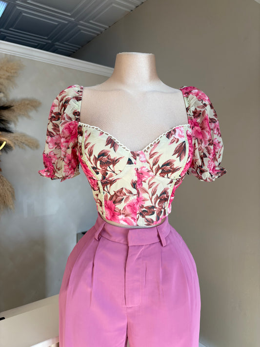 Pink flower top