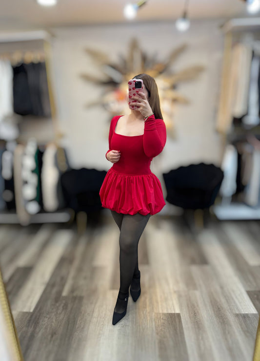 Red bubble dress