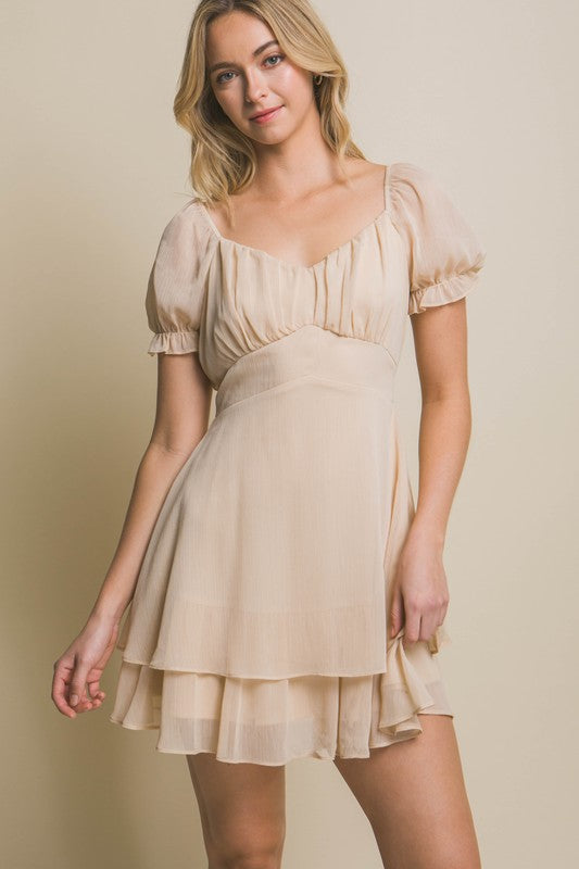 Beige flowy dress
