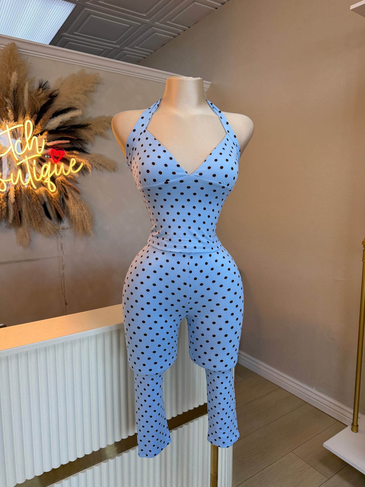 Blue polka dot set