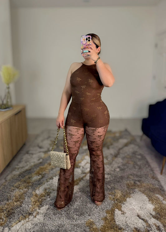 Lace jumpsuit (mocha)