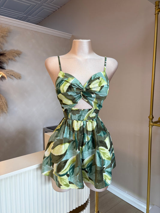 Spring day romper (green tones)