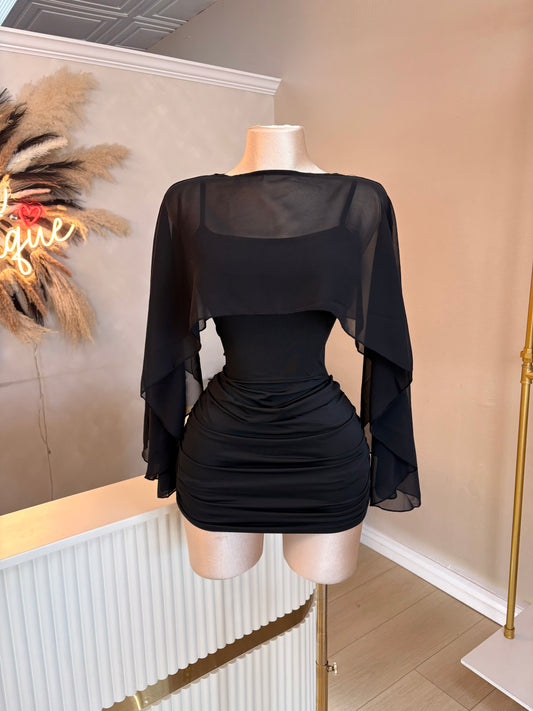 2 piece cape dress (2 colors)
