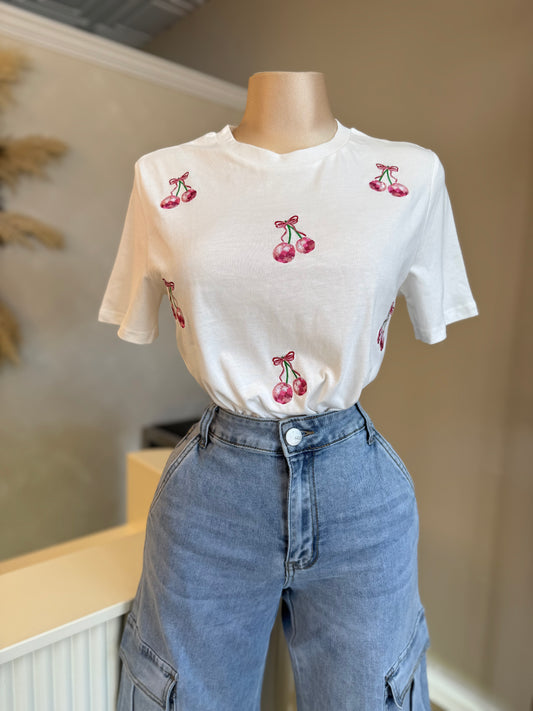 Pink cherry tee