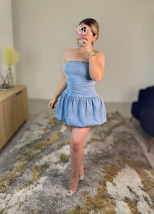 Denim bubble dress