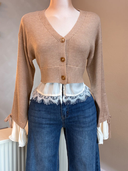 Cardigan button up with lace