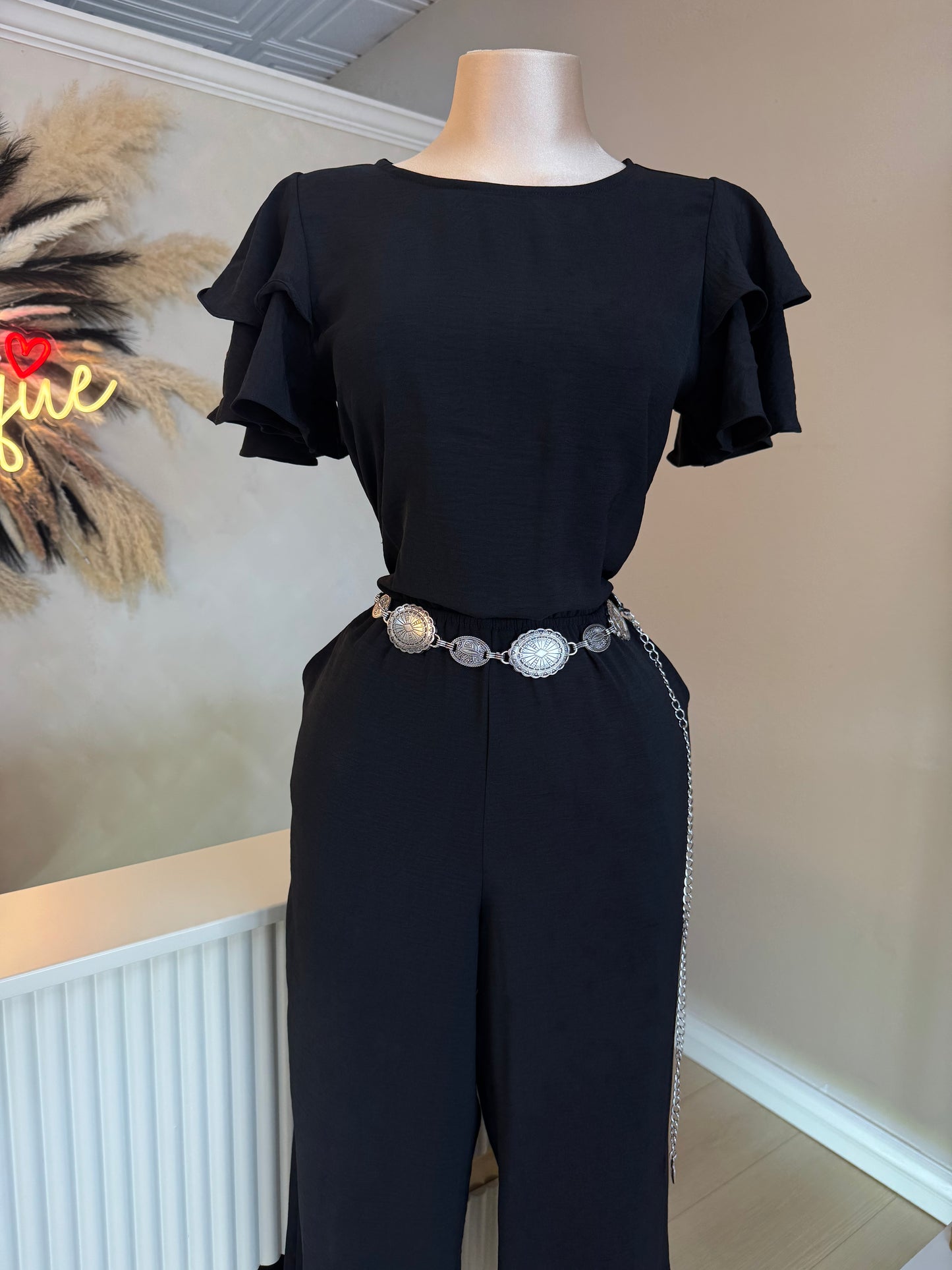 Black casual jumpsuit