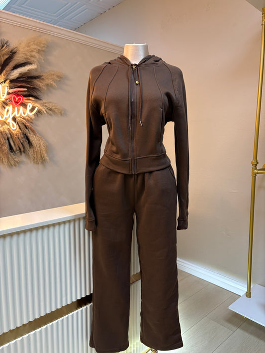 Straight cut sweat pants set (2 colors)