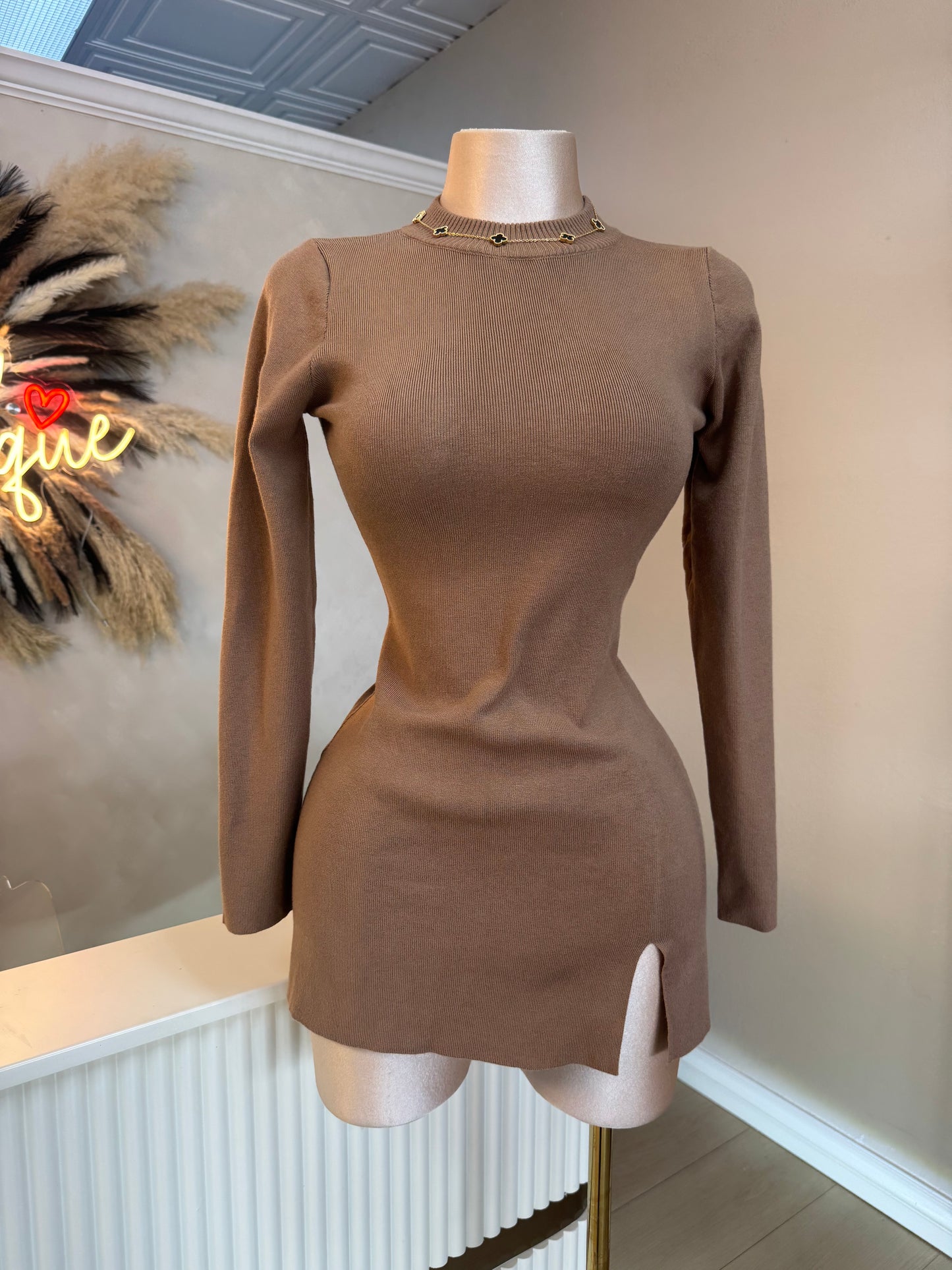 Giselle sweater dress (beige)