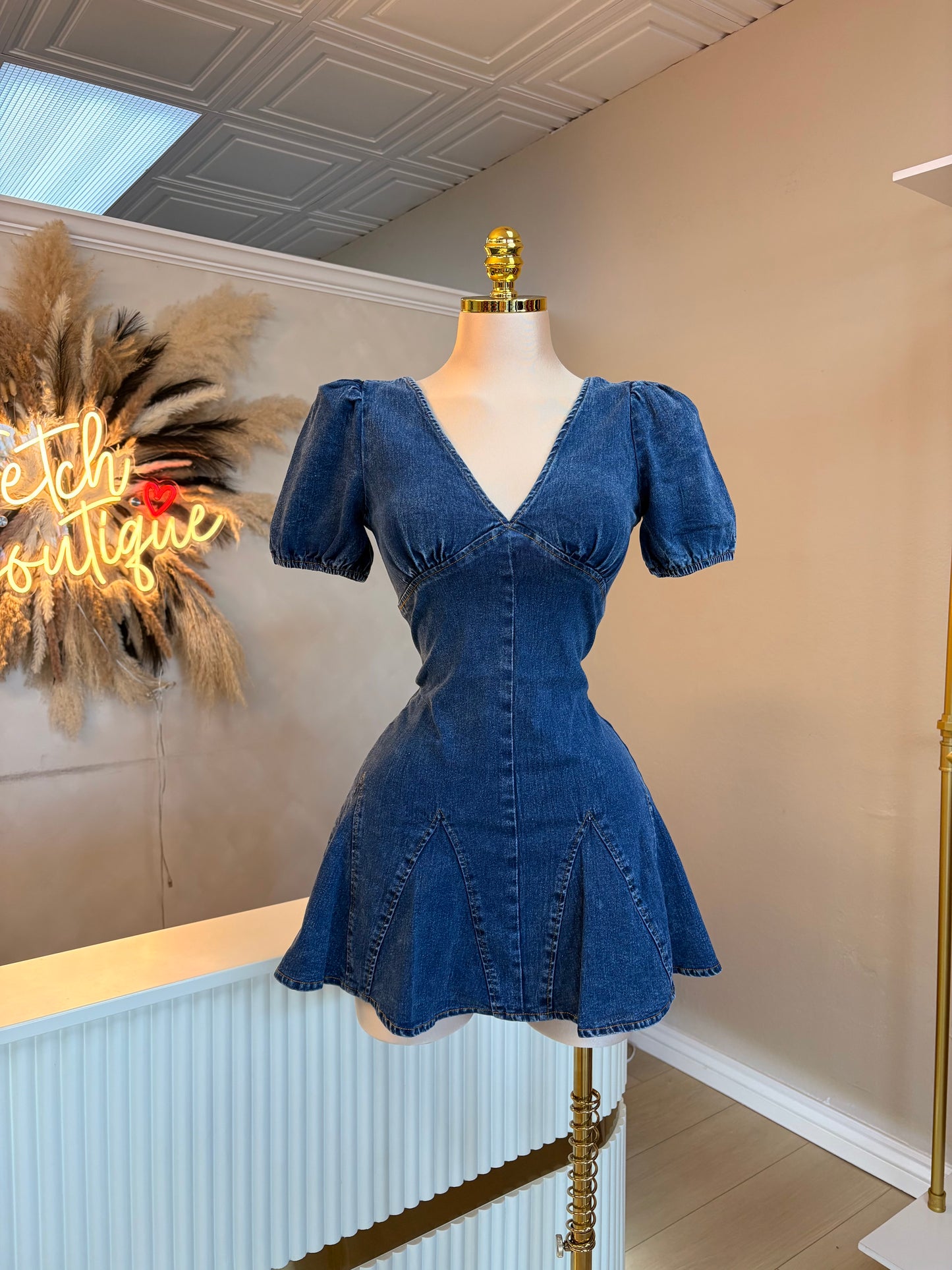Denim flowy dress