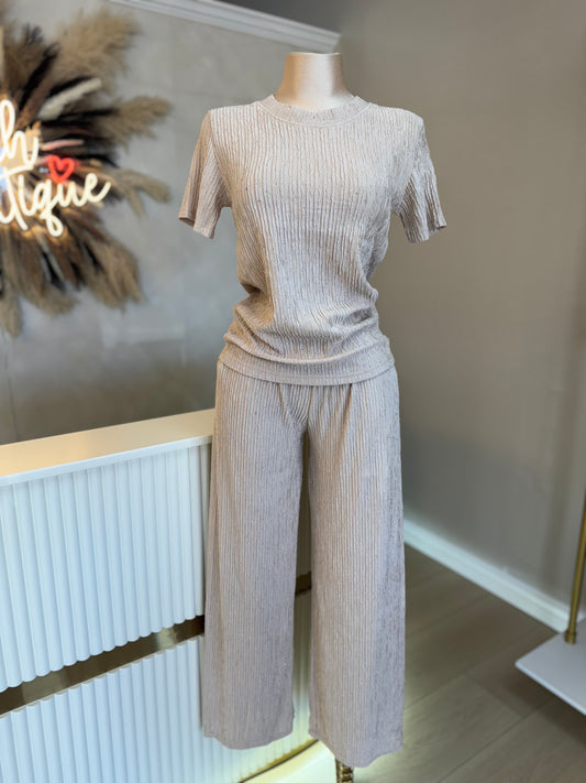 Rhinestone crinkle set (cream)