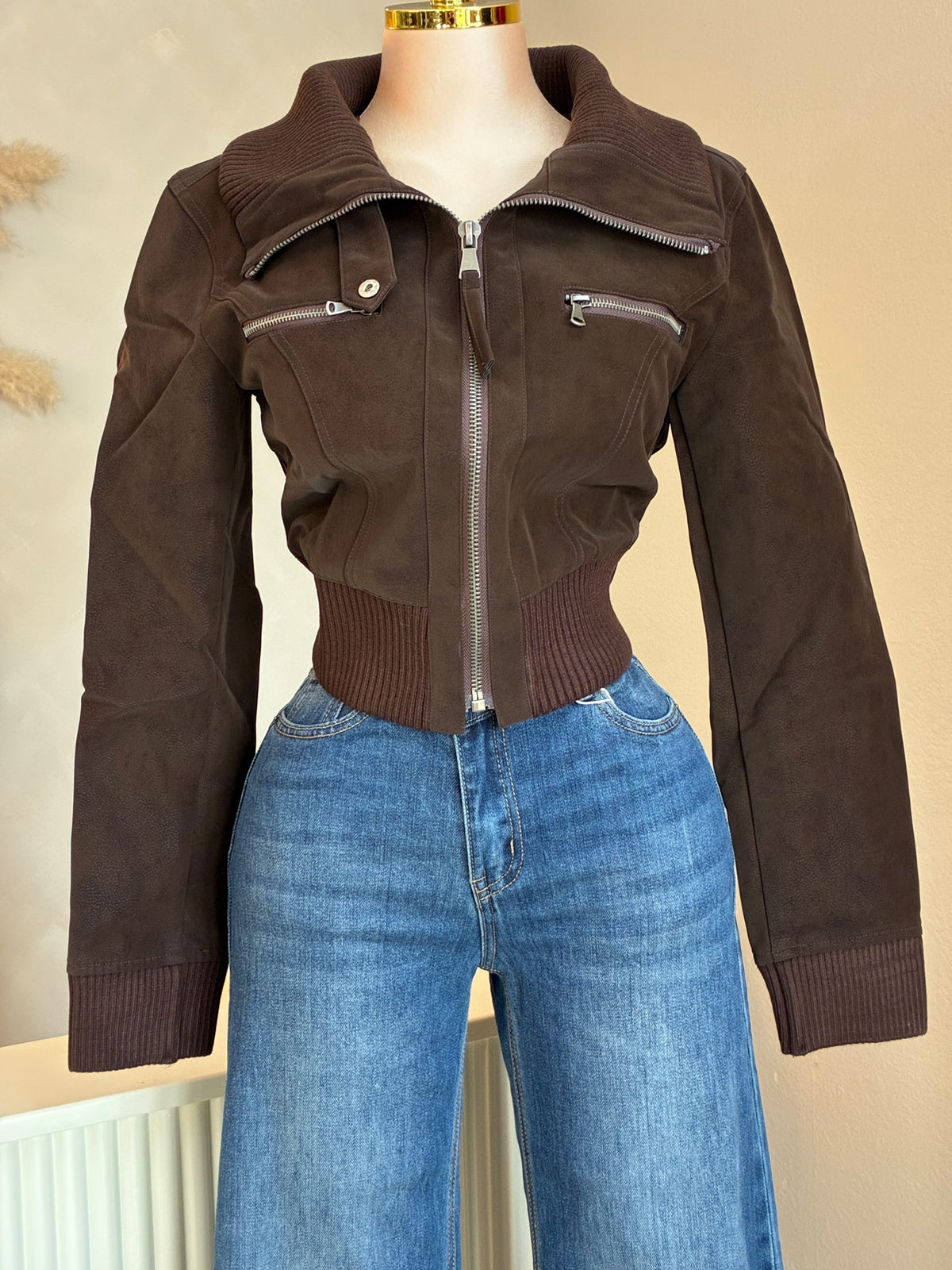Brown zip up jacket