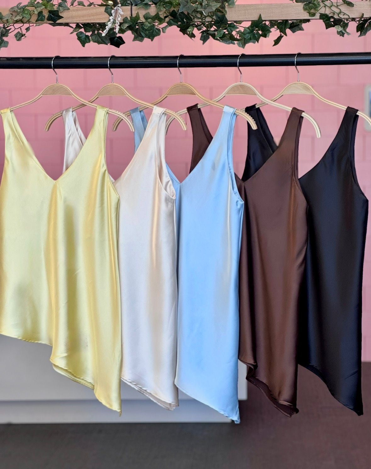 Asymmetrical satin top