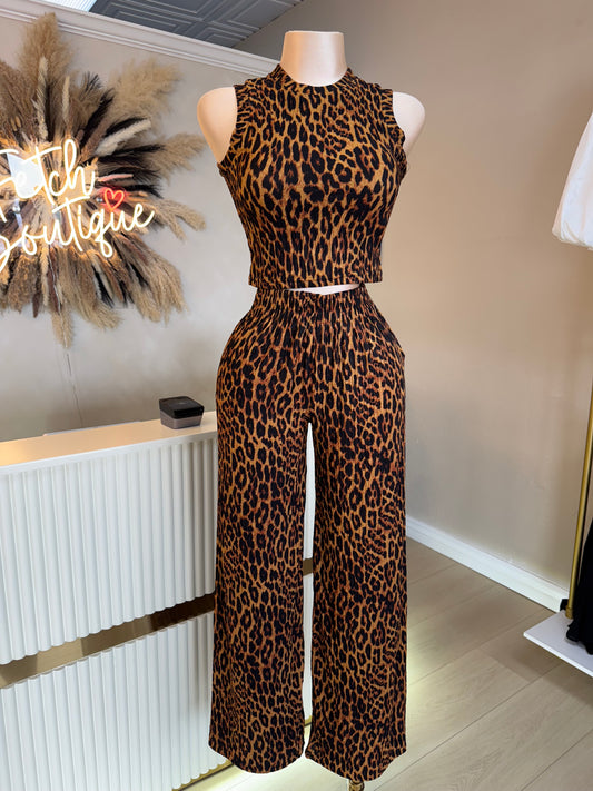 Animal print crinkle set