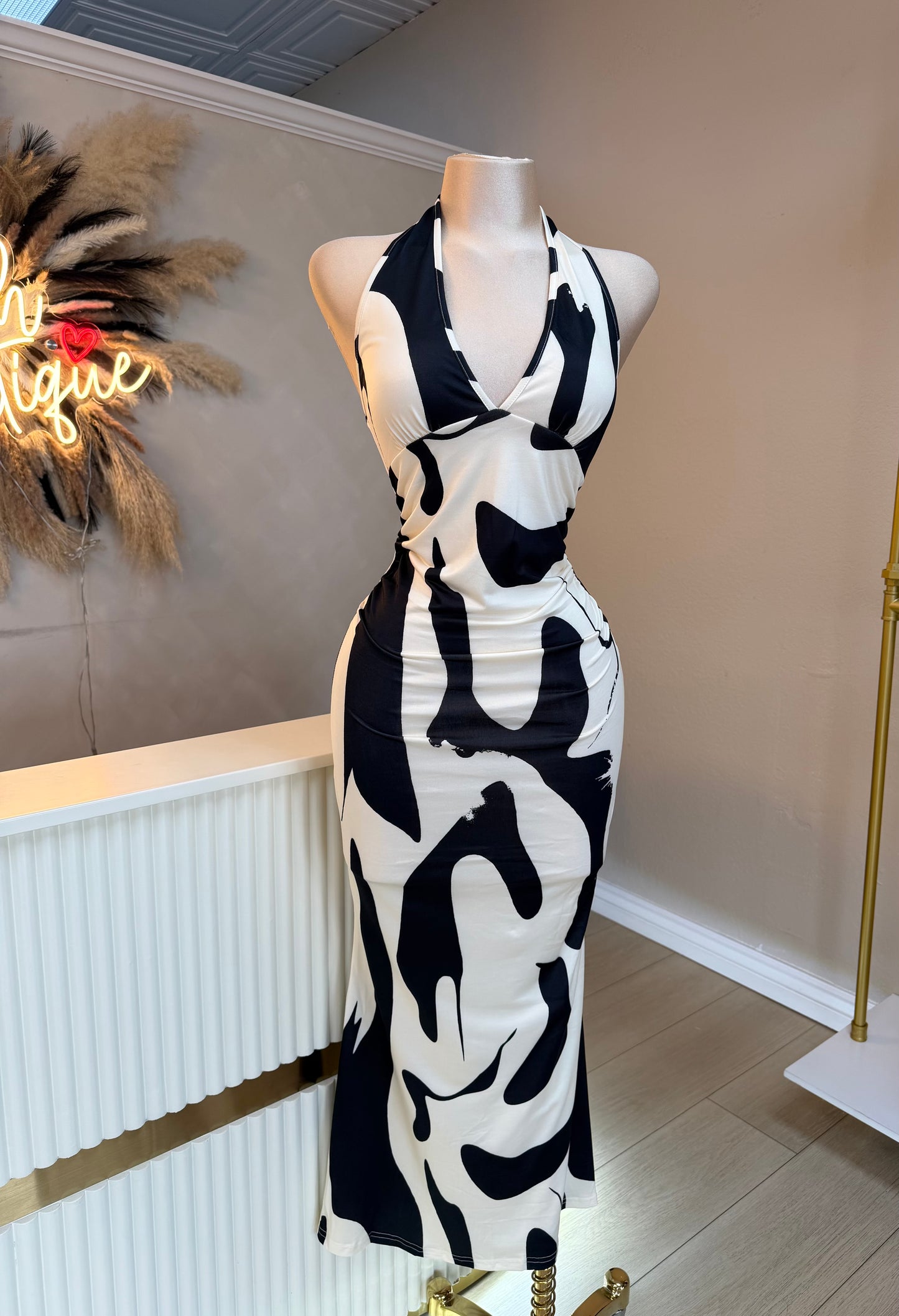 Abstract print maxi dress