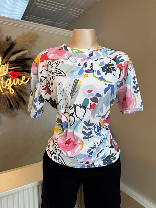Abstract print tee
