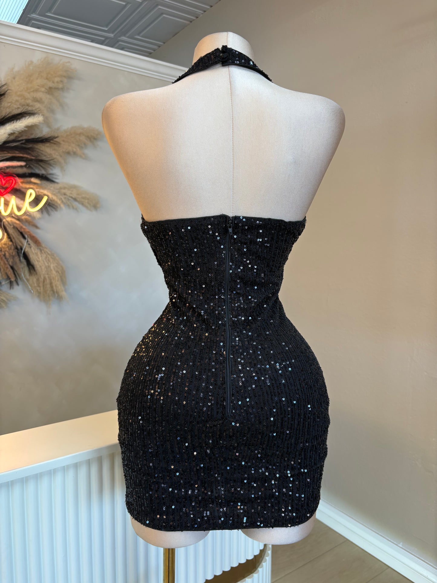 New year sequin dress (black)