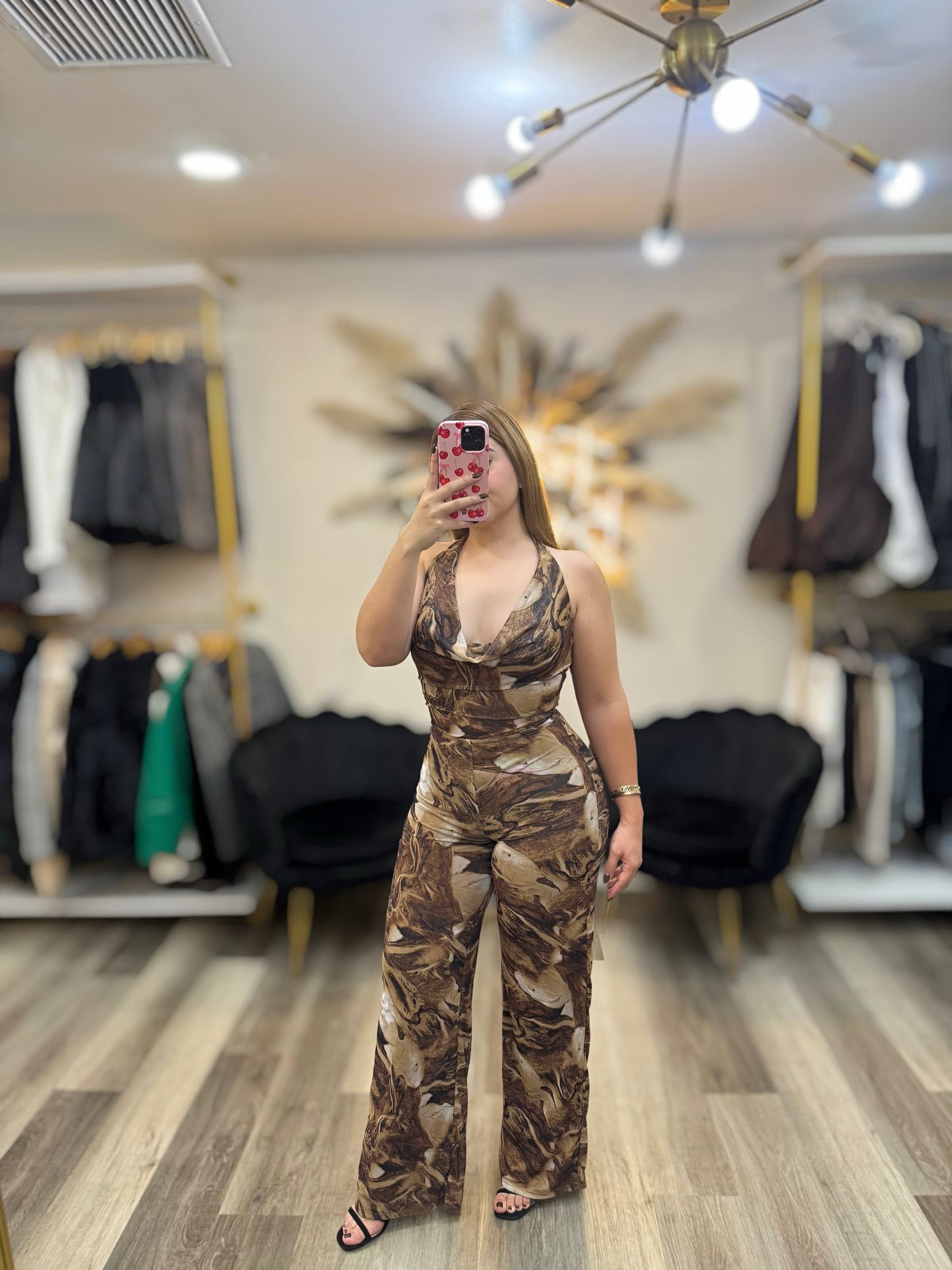 Mocha swirl jumpsuit