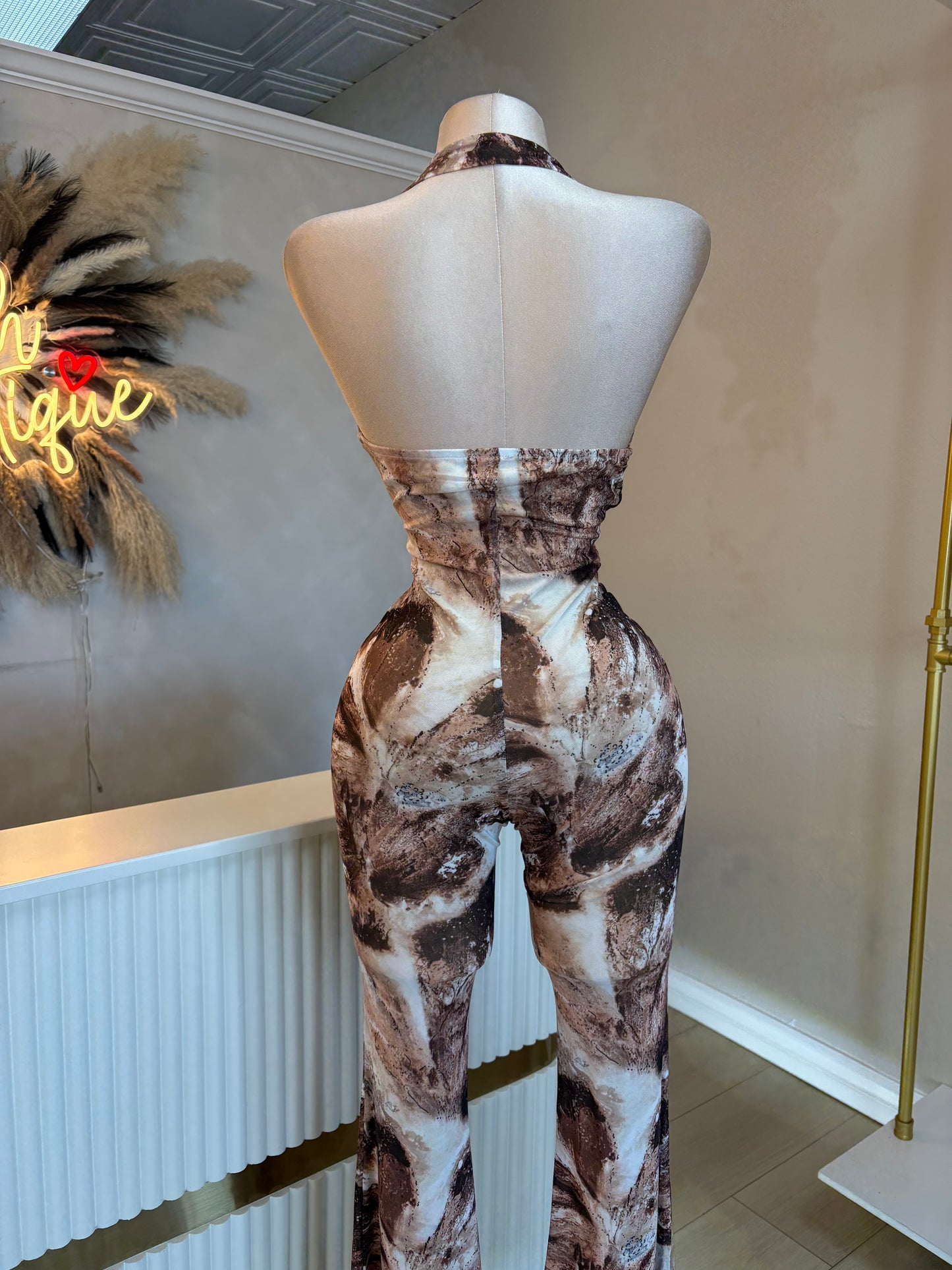 Aida mesh jumpsuit