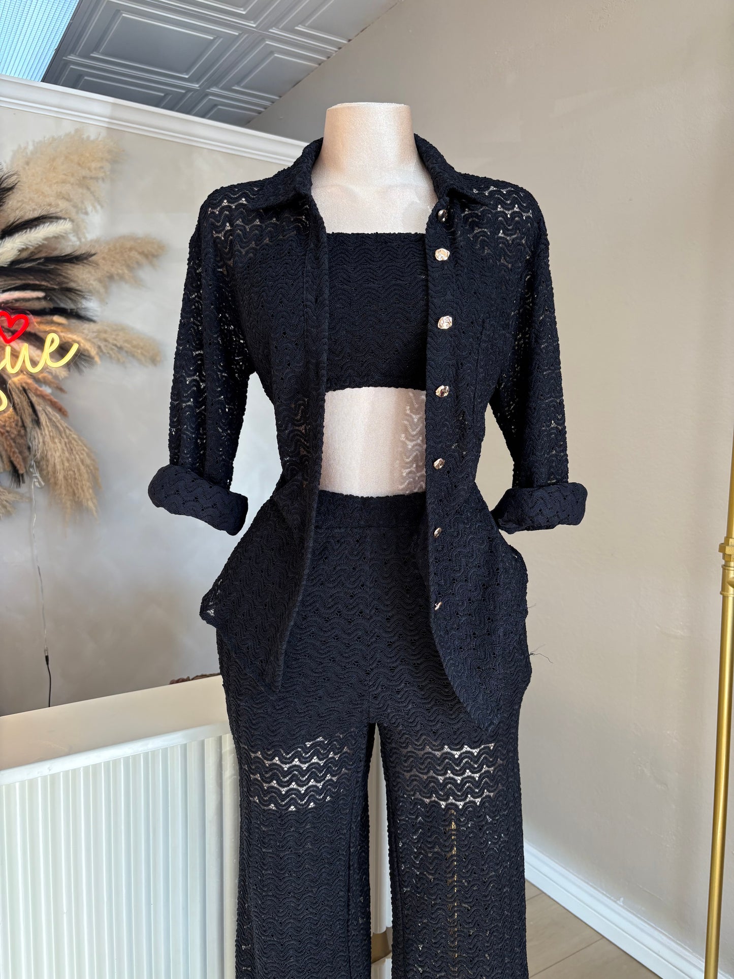 Spring dinner 3 piece set (black)