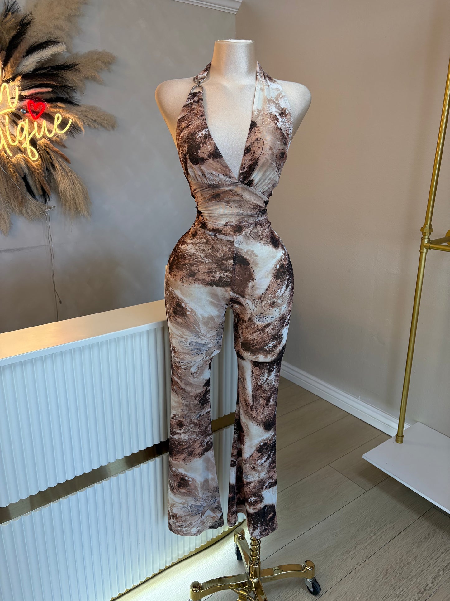 Aida mesh jumpsuit