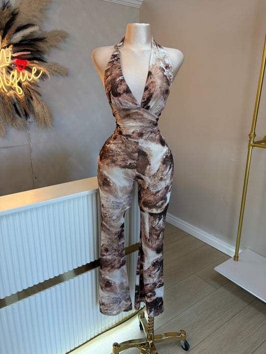 Aida mesh jumpsuit
