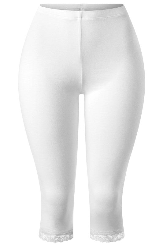 Capri leggings with lace detail