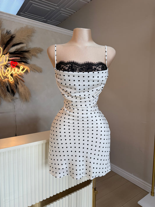 Susana polka dot lace dress