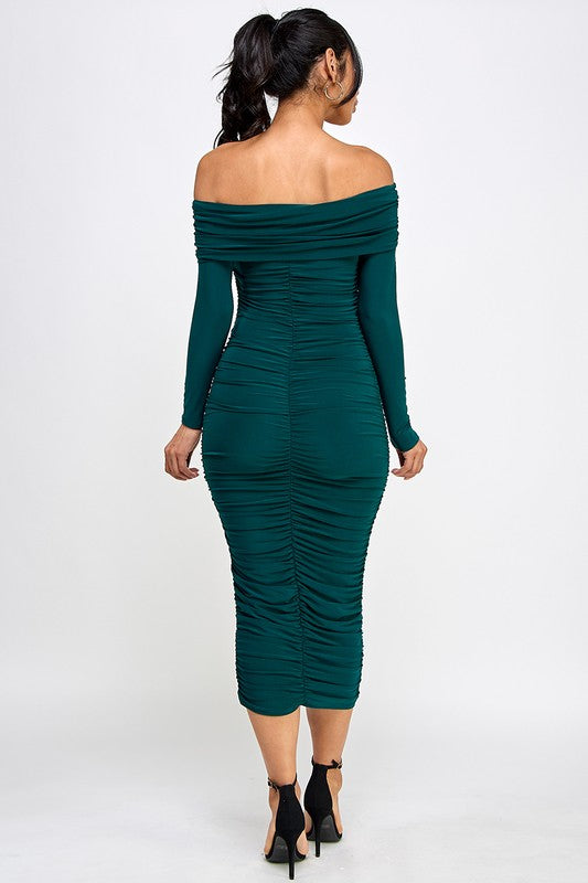 Festive midi dress (hunter green)